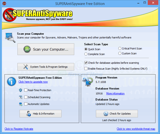 間諜軟件掃描工具(SUPERAntiSpyware Free) v6.0.1254 免費(fèi)版圖2