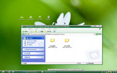 護(hù)眼白花電腦主題 綠色版 