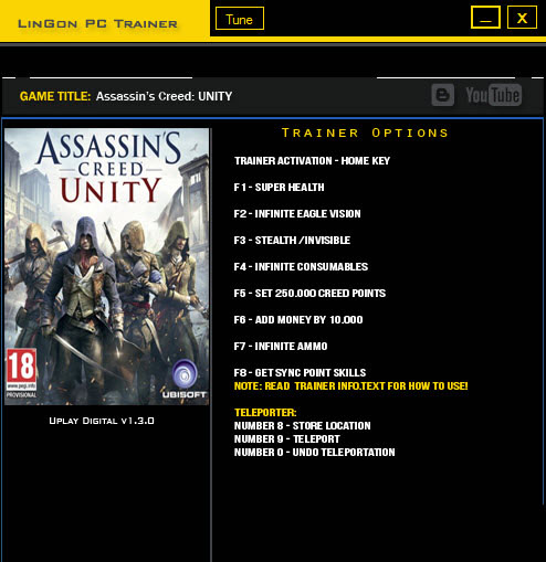 刺客信條大革命修改器+10 v1.3 LinGon版圖1