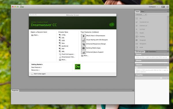 Adobe Dreamweaver CC  Mac
