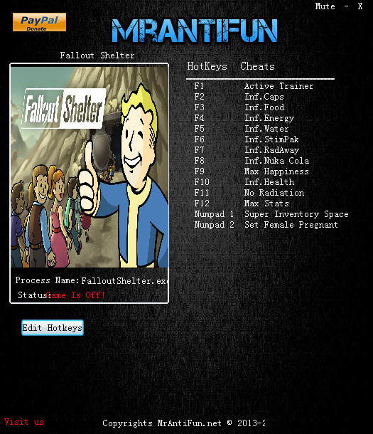 輻射避難所多功能修改器