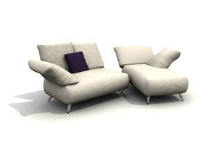 坐臥沙發(fā)組合3d模型