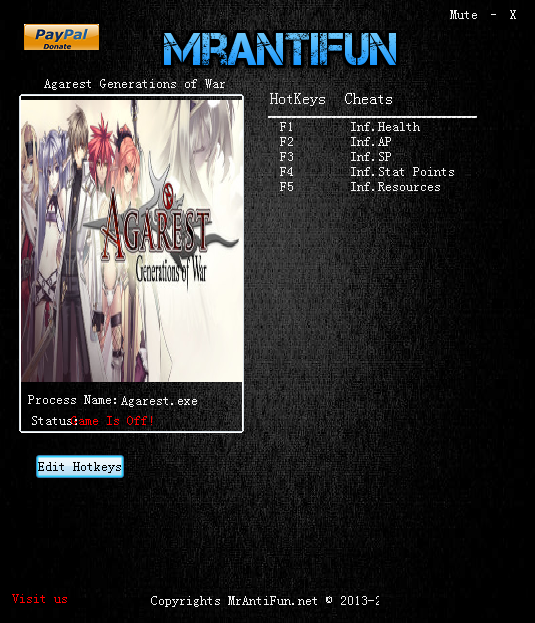 阿加雷斯特戰(zhàn)記五項(xiàng)修改器下載 免費(fèi)版