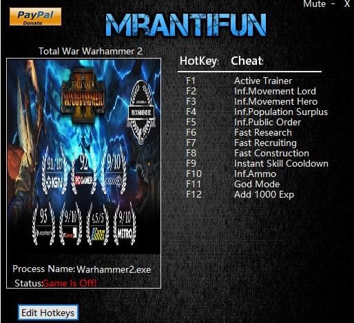 全面戰(zhàn)爭(zhēng)戰(zhàn)錘2十二項(xiàng)修改器 免費(fèi)版