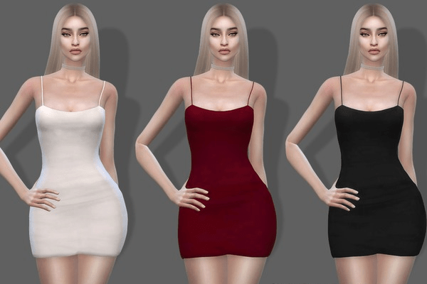 模擬人生4純色吊帶裙mod