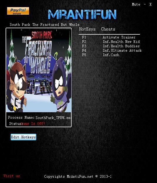 南方公園完整破碎四項修改器下載 免費版