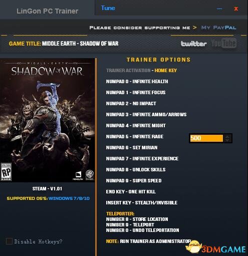 中土世界戰(zhàn)爭之影十四項修改器下載 免費版