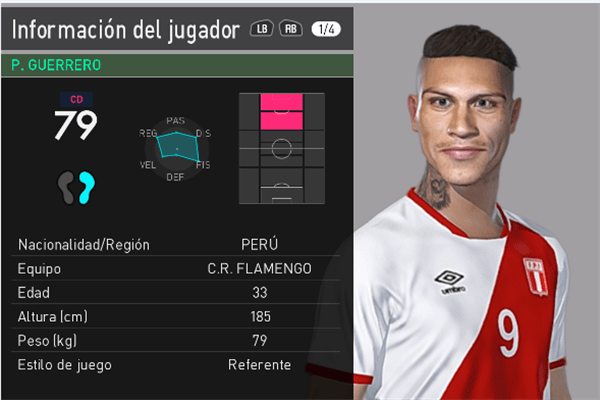 實(shí)況足球2018何塞保羅格雷羅面部補(bǔ)丁下載