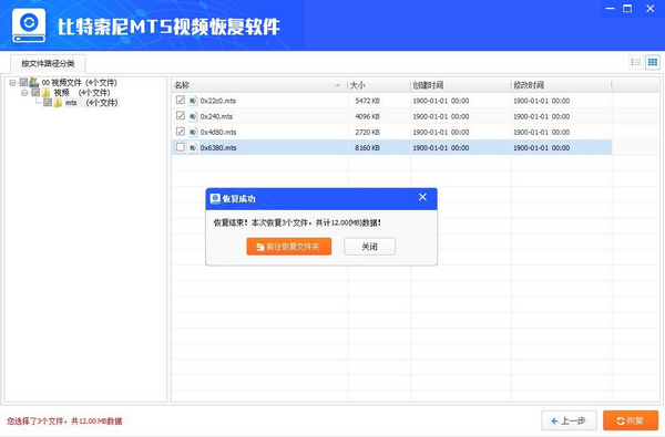 比特索尼MTS視頻恢復軟件