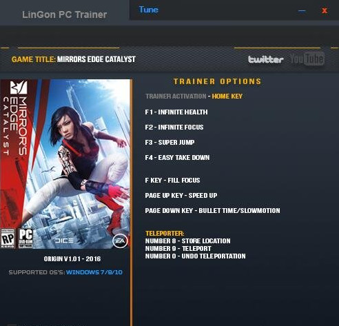 鏡之邊緣催化劑九項(xiàng)修改器 v1.01 官方版圖1