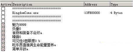 天國拯救七項(xiàng)CE修改器