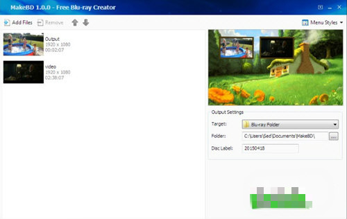 MakeBD(藍(lán)光高清視頻轉(zhuǎn)換工具) V1.3 官方版圖1