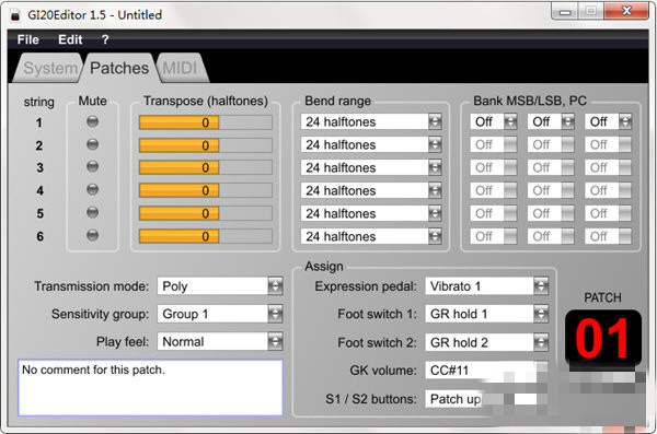 GI20Editor(midi編輯軟件) V1.5 英文免費版圖1