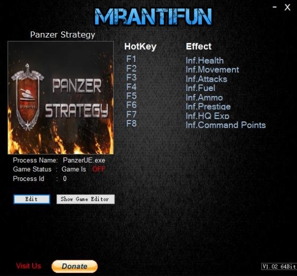 裝甲策略八項(xiàng)修改器 