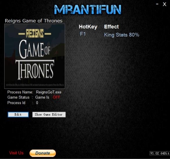 王權(quán)權(quán)力的游戲修改器 