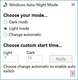 Windows Auto-Night Mode