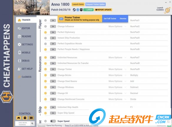 紀(jì)元1800十八項(xiàng)修改器