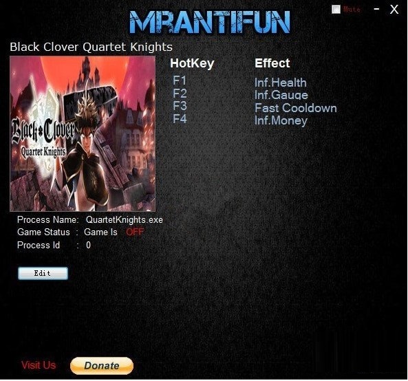 黑色五葉草騎士四重奏四項修改器下載