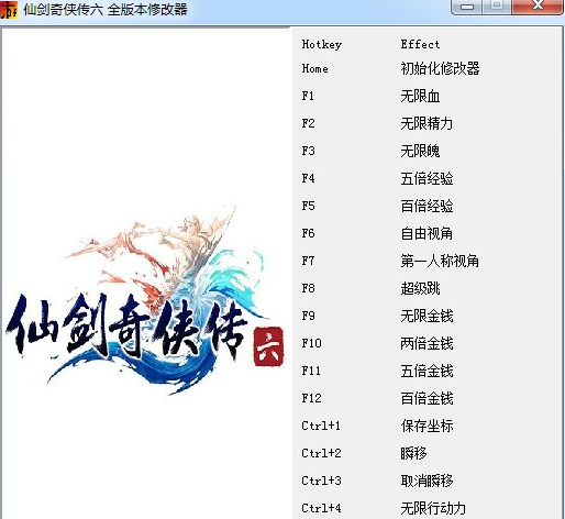 仙劍奇?zhèn)b傳6十七項(xiàng)修改器
