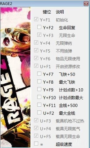 狂怒2多功能修改器 游俠版圖2