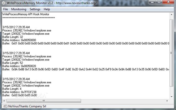 系統(tǒng)進(jìn)程監(jiān)視器(WriteProcessMemory Monitor) 1.2綠色版圖1
