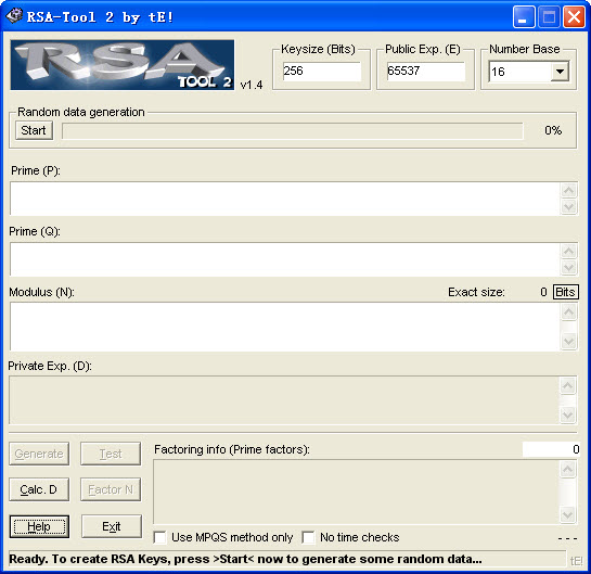隨機RSA密鑰(RSA-Tool) 2.14 綠色版圖1