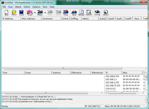 WinArpAttacker 3.70 綠色中文版 arp攻擊工具圖1