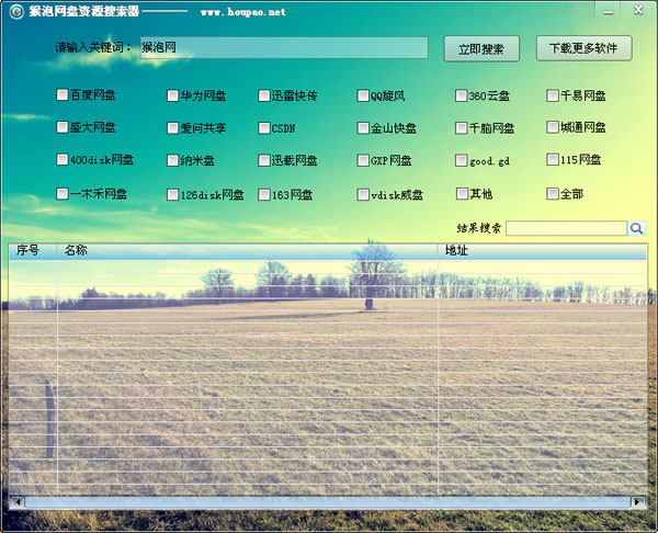 猴泡網(wǎng)盤(pán)資源搜索器 1.0 綠色版圖1